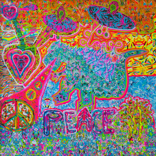 "Alien Heart Godzilla Peace" Clay Painting