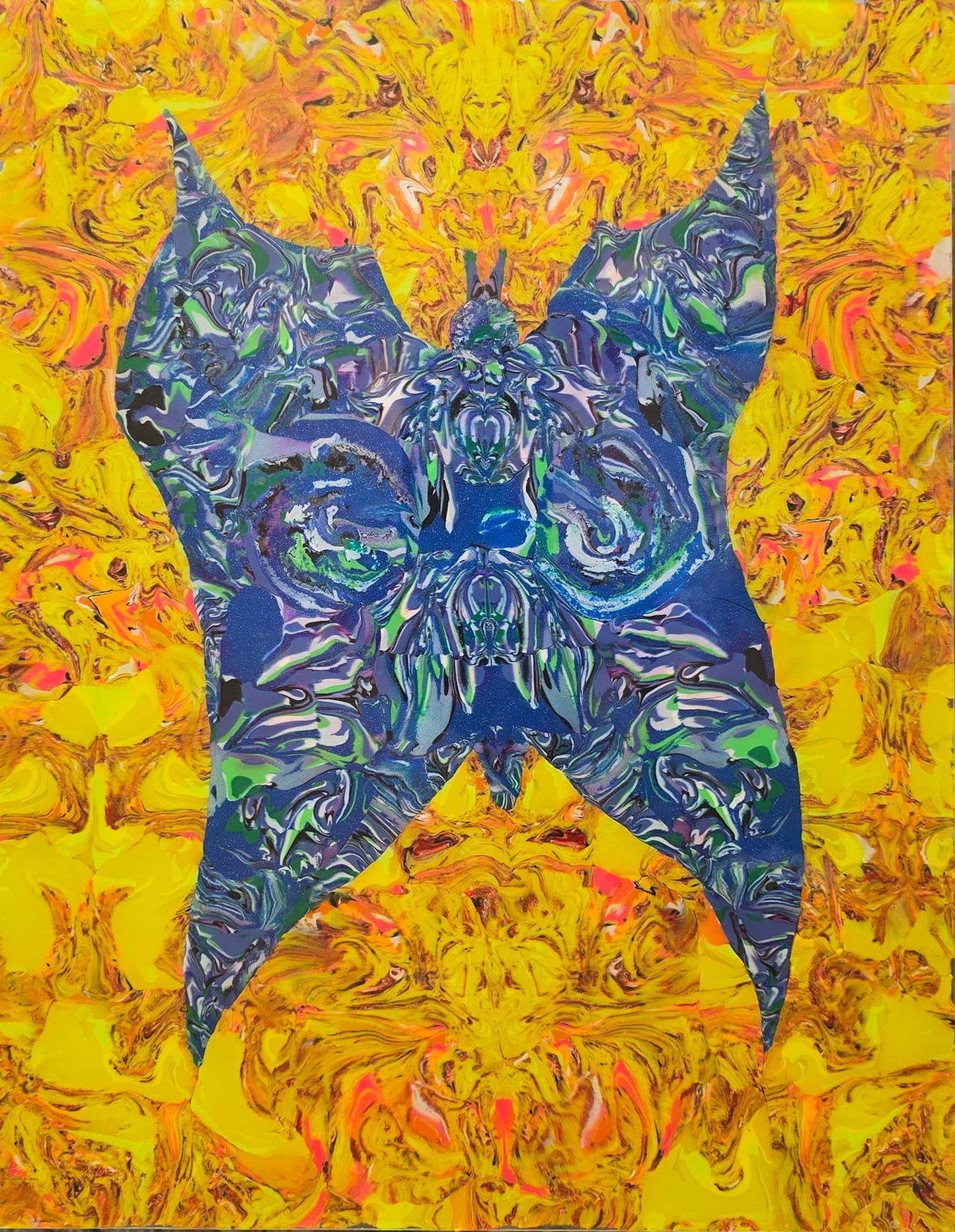 "Mothy Punky Sunrise" Clay Painting